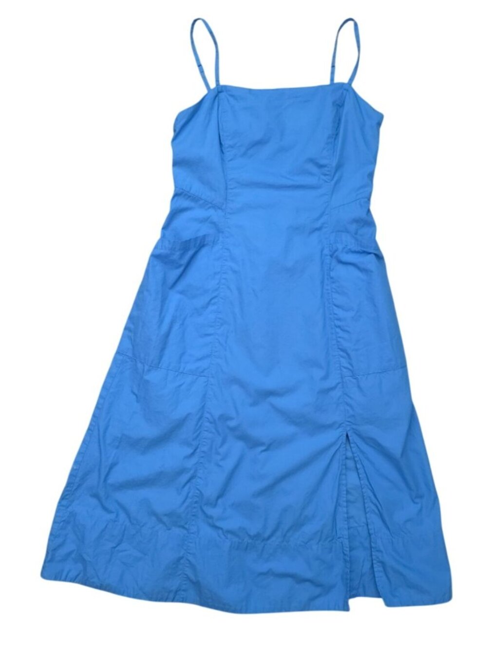 Free People SUNSHINE OF LOVE Blue Cotton Midi Dress w/ Pockets Women's Size 10